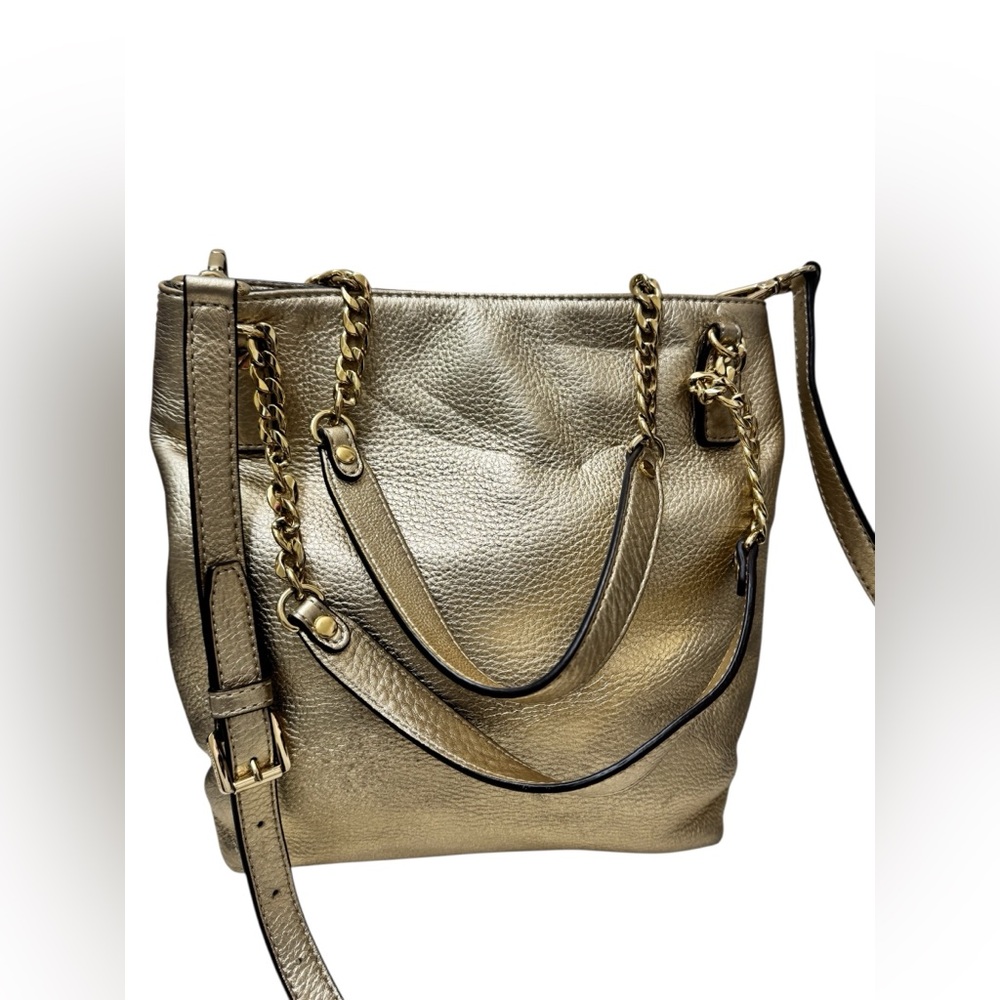 Michael Kors Jet Set Medium Leather Messenger – Golden - Picture 3 of 12